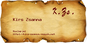 Kirs Zsanna névjegykártya